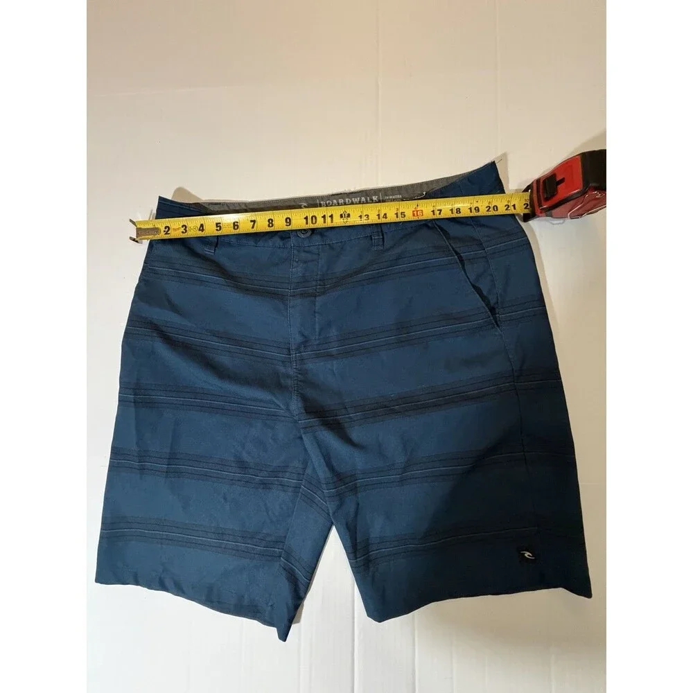 Rip Curl Boardwalk Hybrid Shorts Blue Striped Surf Swim Men’s Size 38